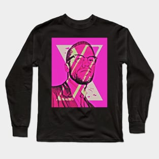 Malcolm X Pink Long Sleeve T-Shirt